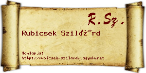 Rubicsek Szilárd névjegykártya